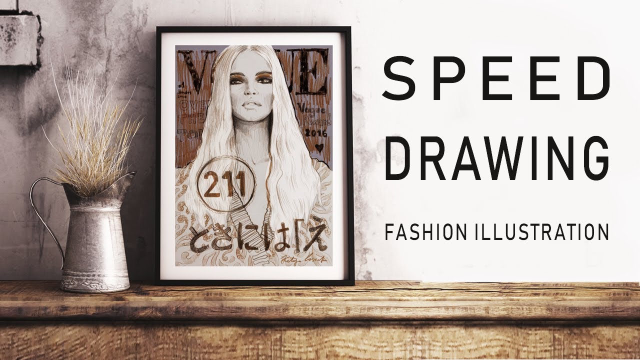Vogue cover#12 speed drawing fashion illustration | Фэшн иллюстрация рисую обложку карандашами