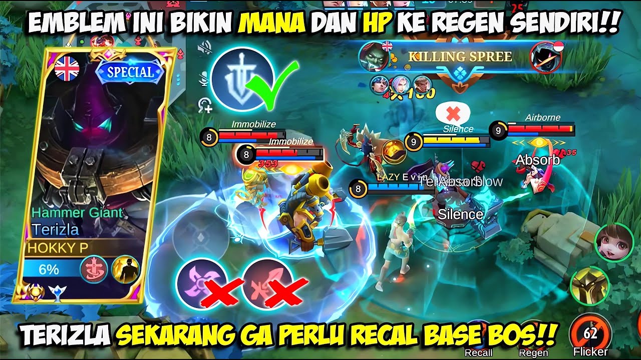 APA ITU RECAL? TERIZLA MAKIN KUAT SAAT TIM WAR KALAU PAKAI EMBLEM BARU INI🔥BEST BUILD TERIZLA MLBB