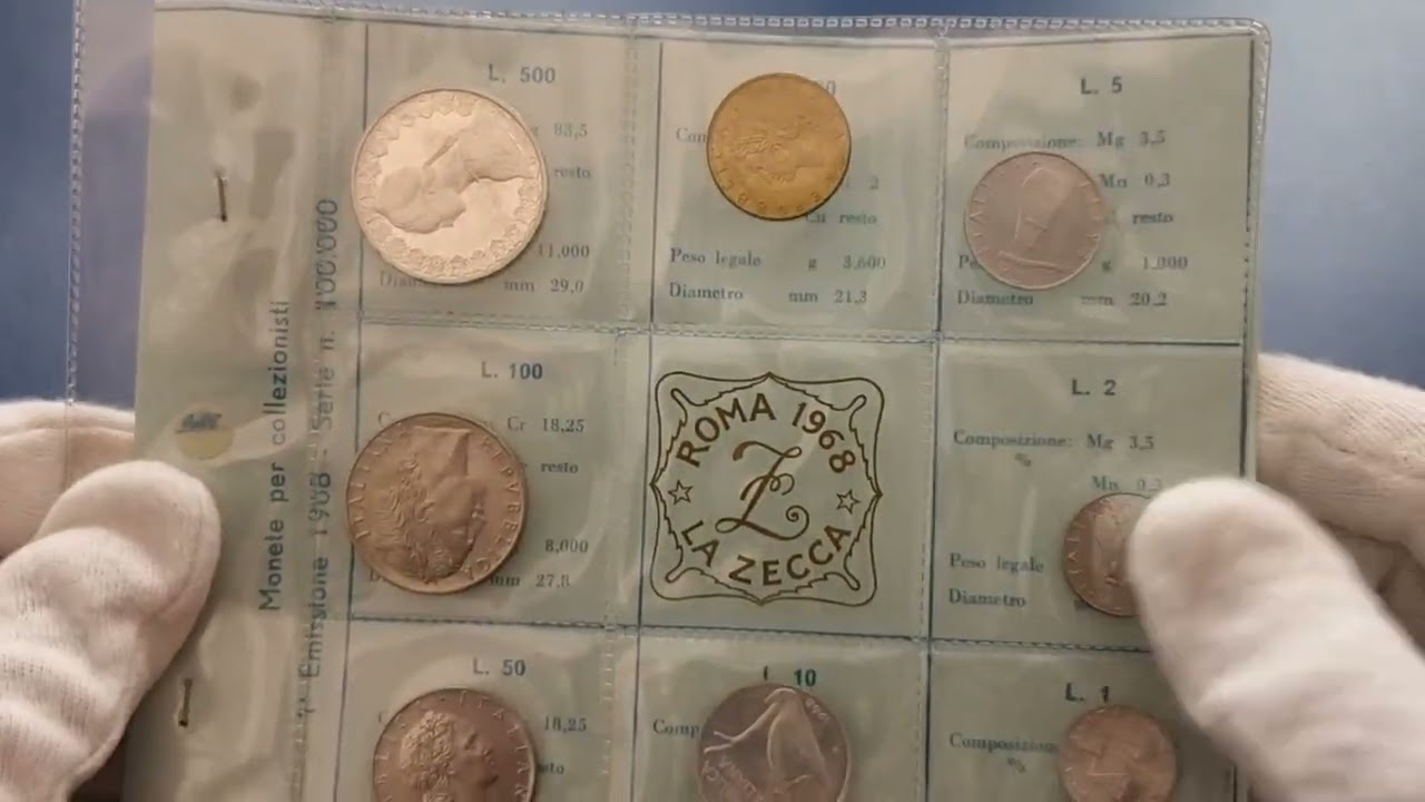 MONETE LIRE - LA PRIMA SERIE ANNUALE DEL 1968 DELLA ZECCA DI ROMA PER I COLLEZIONISTI! QUANTO VALE?