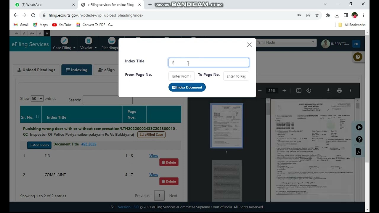 how to upload the document in efiling portal 3.0 in tamil audio