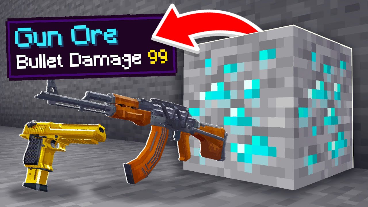 Minecraft, но мы добавили блоки удачи с оружием