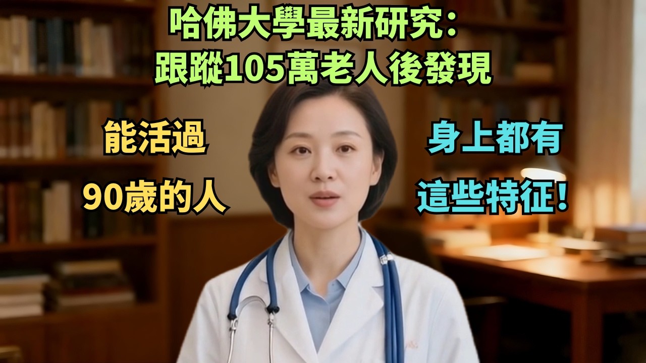 哈佛大學最新研究：跟蹤105萬老人後發現，能活過90歲的人，身上都有這些特征！【安好人生】#长寿标志 #60后健康 #高血压预防 #老年痴呆 #糖尿病防治 #冠心病 #健康养生 #中老年生活