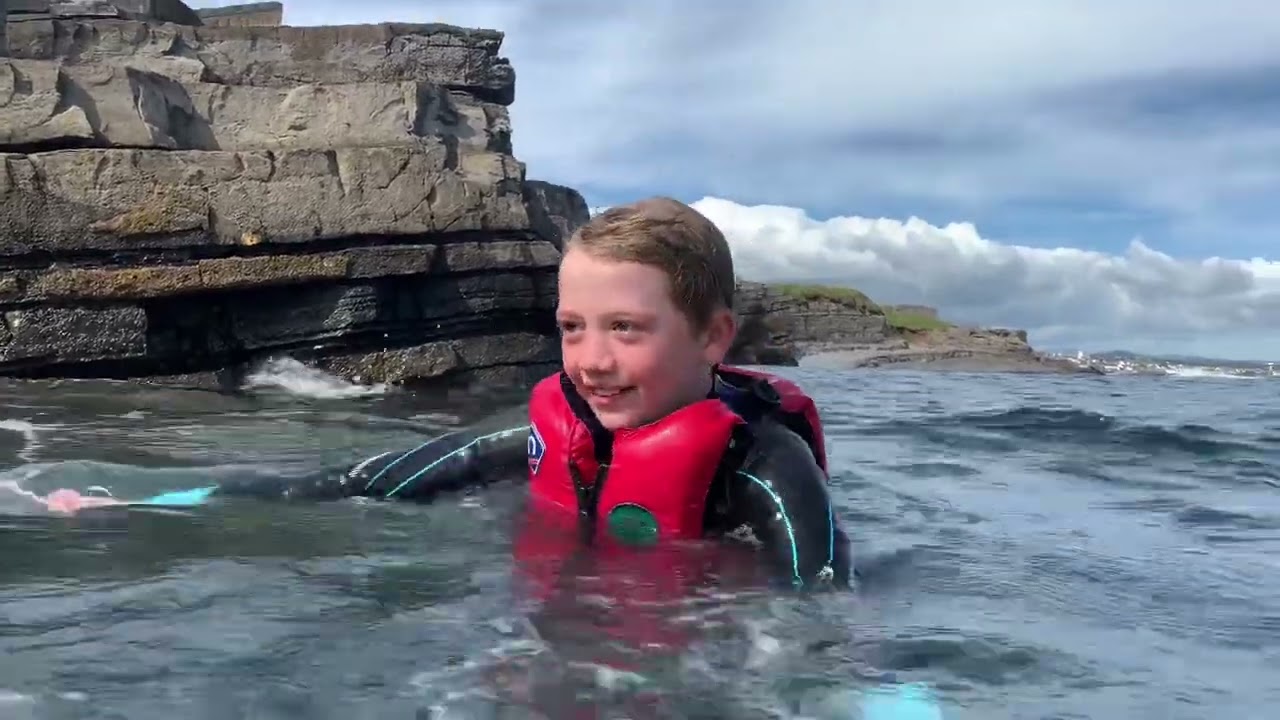 Daddy and Casey go cliff jumping at scarlet Castletown Isle of Man 🇮🇲