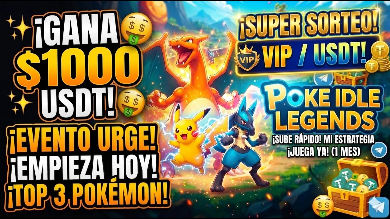 🤑&iexcl;GANA HATSA $1,000 USDT FREE en POKE IDLE LEGENDS! ASI DEBES COMENZAR AHORA