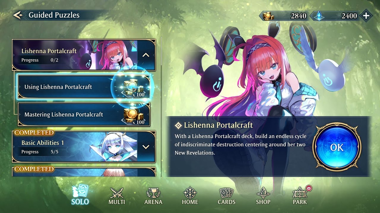 【ShadowverseWB】Guided Puzzles ► Using Lishenna Portalcraft ★ Lishenna Portalcraft ║Season 3 #527║