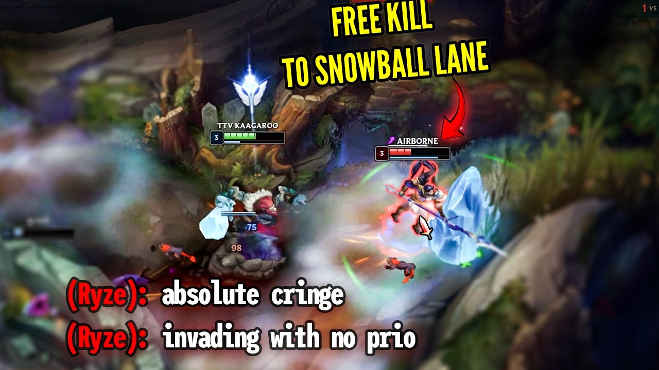 NICE INVADE XIN 😂👍 (oh btw im playing against a r*anged toplaner) - Trundle vs. Ryze