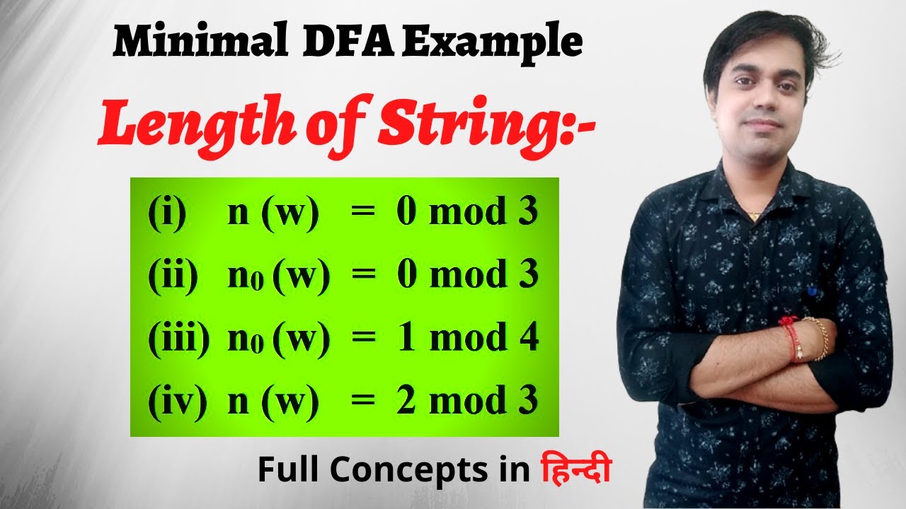 Minimal DFA | Length of String | n(w) = 0 mod 3 | n0(w) = 0 mod 3 | n0(w) = 1 mod 4 | n(w) = 2 mod 3
