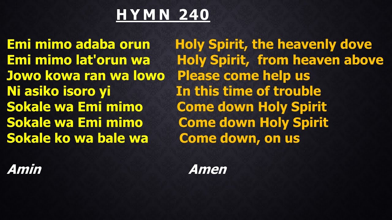 CCC Hymn 240 (Emi mimo adaba orun...) CCC ,Redemption Parish Winnipeg, Canada