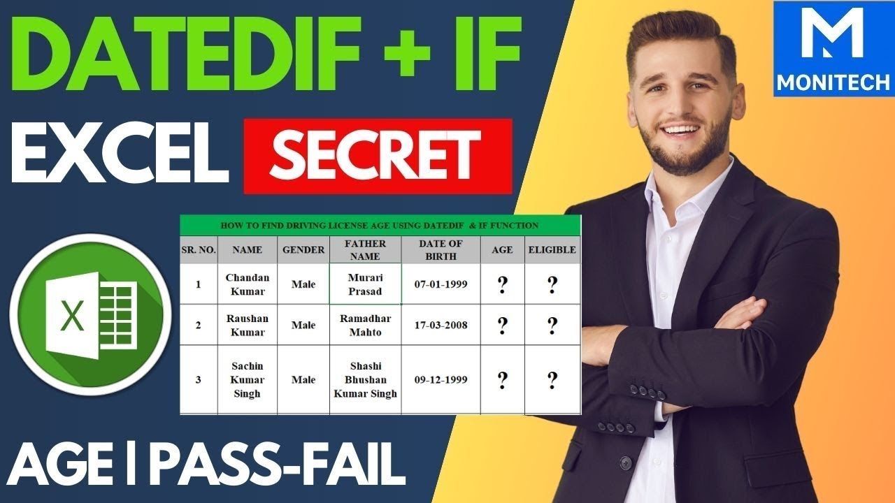 Excel DATEDIF & IF Function | Date से Age, Experience & Result कैसे निकालें | Excel Hindi