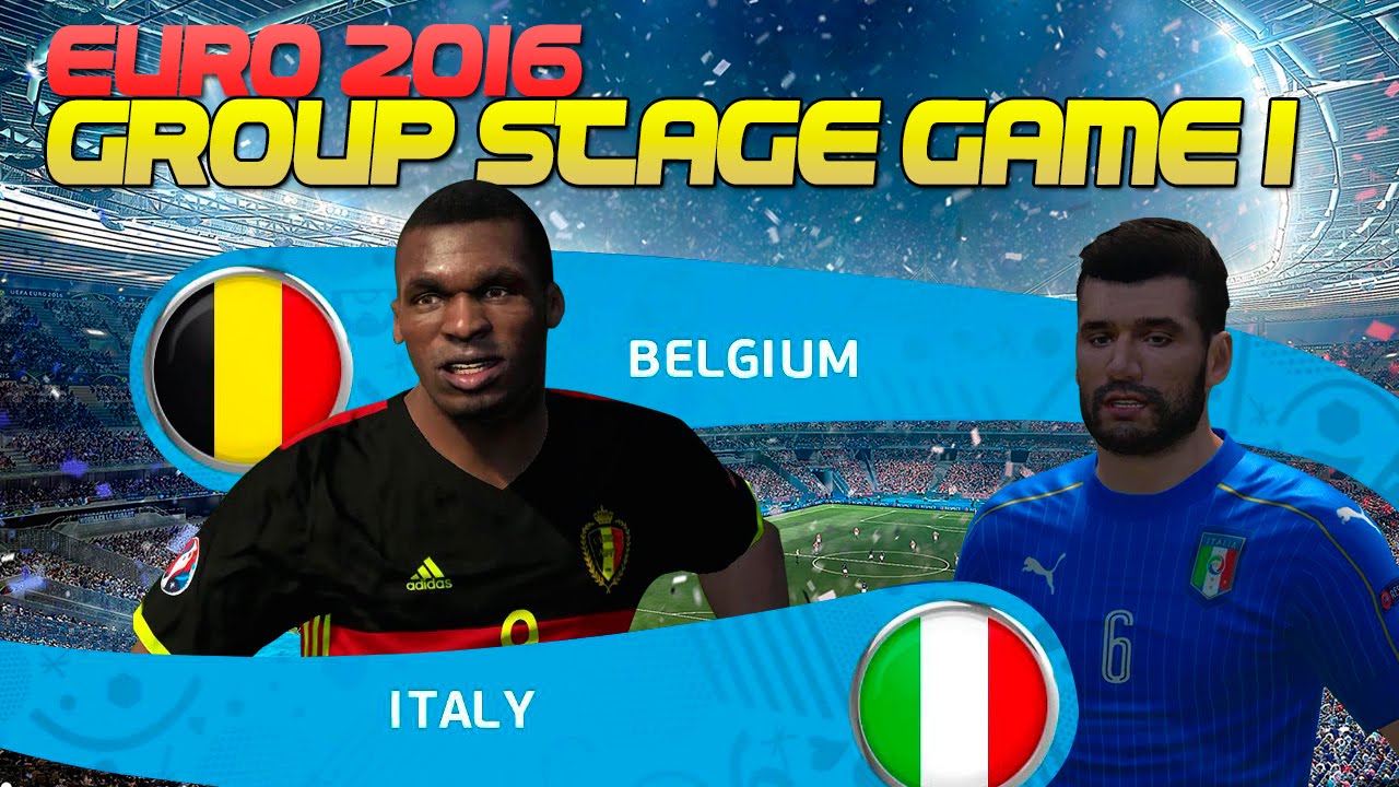 [TTB] PES 2016 Euro 2016 - Italy Playthrough -  Italy vs Belgium - Group Stage Game 1
