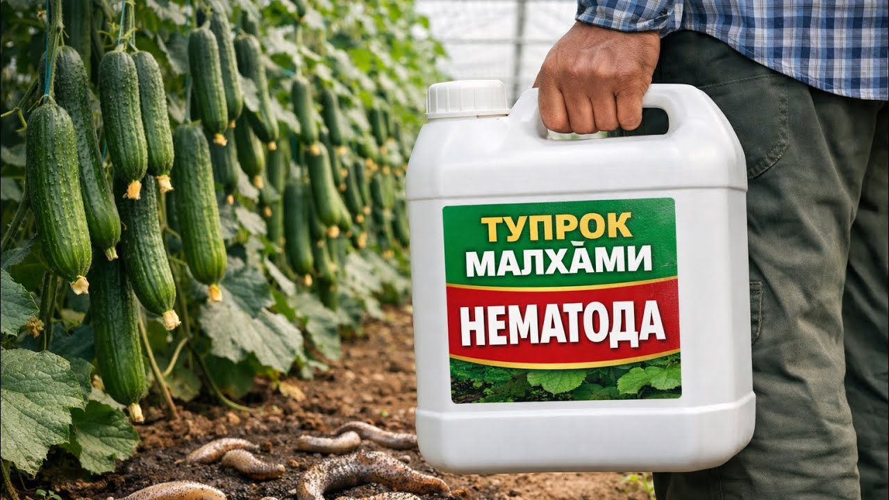 Иссиқхонада катта натижа! Бодринг илдизи ҳимояда — табиий “Тупроқ малҳами” самараси. / Nematoda
