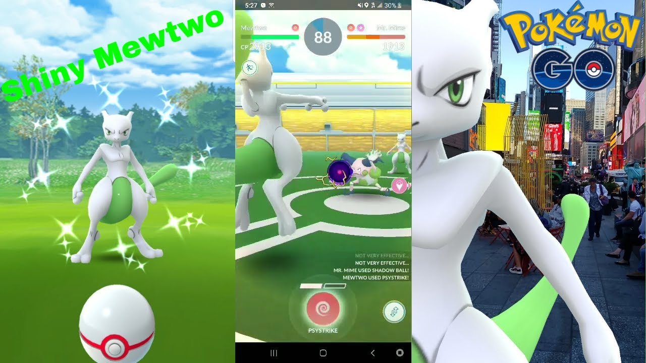 Pokemon Go Shiny Mewtwo & Psystrike Charge Attack!
