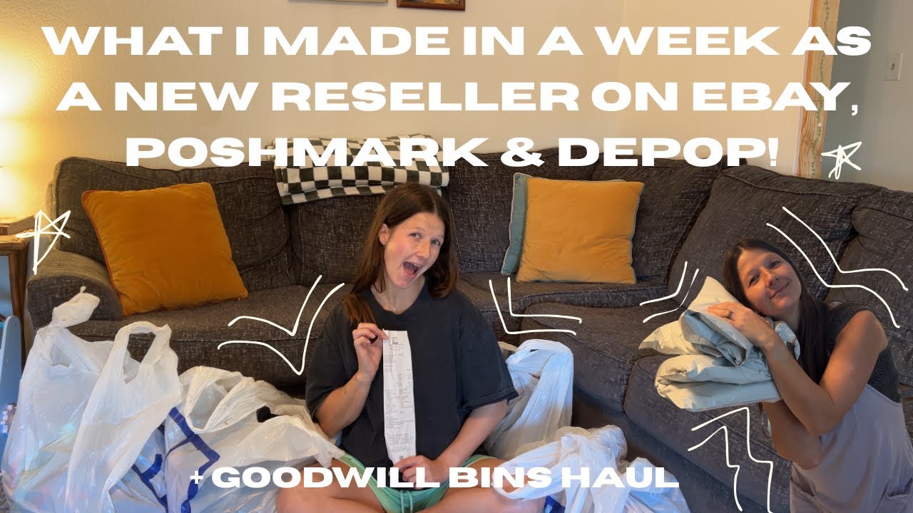 What I Made In A Week As A New Reseller On eBay Poshmark & Depop + Goodwill Bins Haul!!