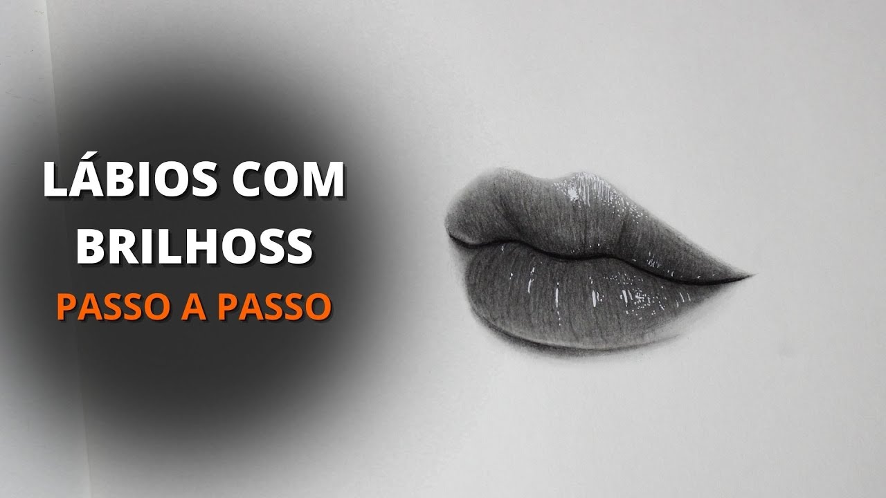 Lábios com efeito de  brilhos | tutorial boca realista passo a passo.