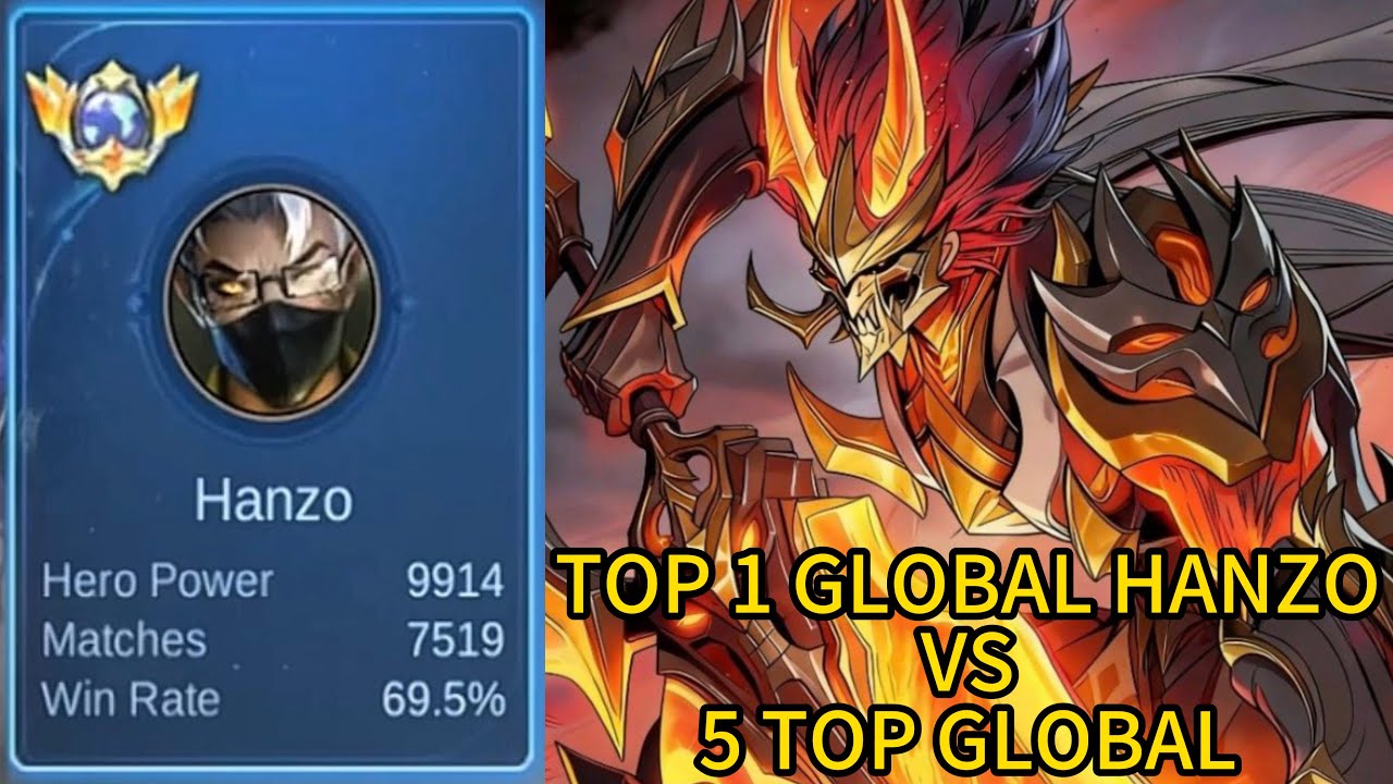 Hanzo hero sampah ditangan top 1 global nya lawan 5 top global pun menang