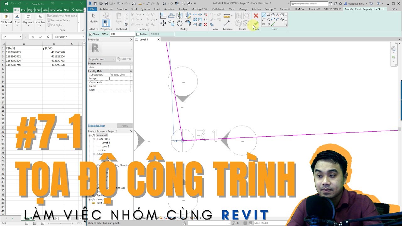 LÀM VIỆC NHÓM CÙNG REVIT#7a. TỌA ĐỘ CÔNG TRÌNH