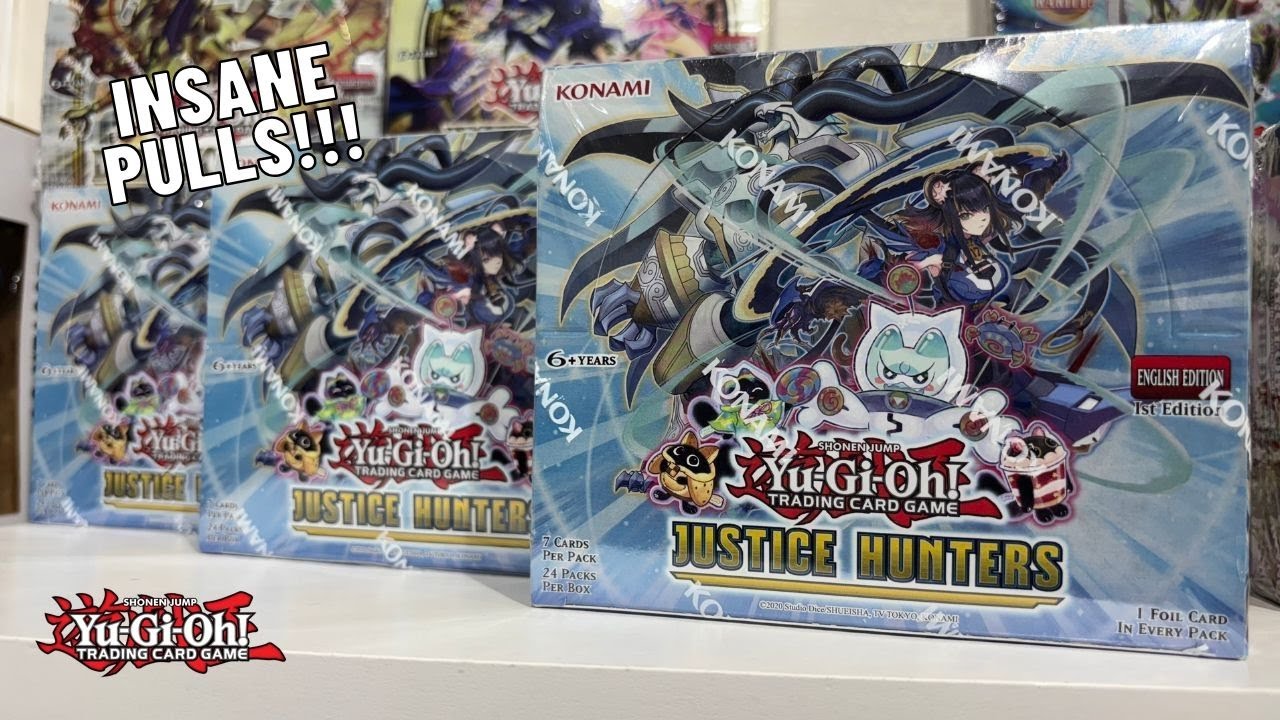 Opening Three Justice Hunters Yugioh Booster Boxes TCG INSANE PULLS