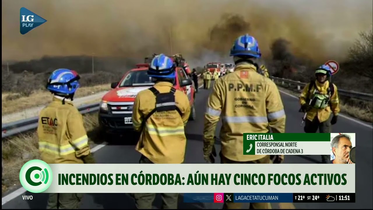 Incendios en Córdoba: Aún hay cinco focos activos