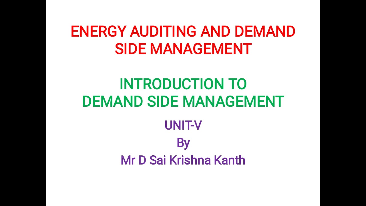 Introduction to Demand Side Management (DSM)
