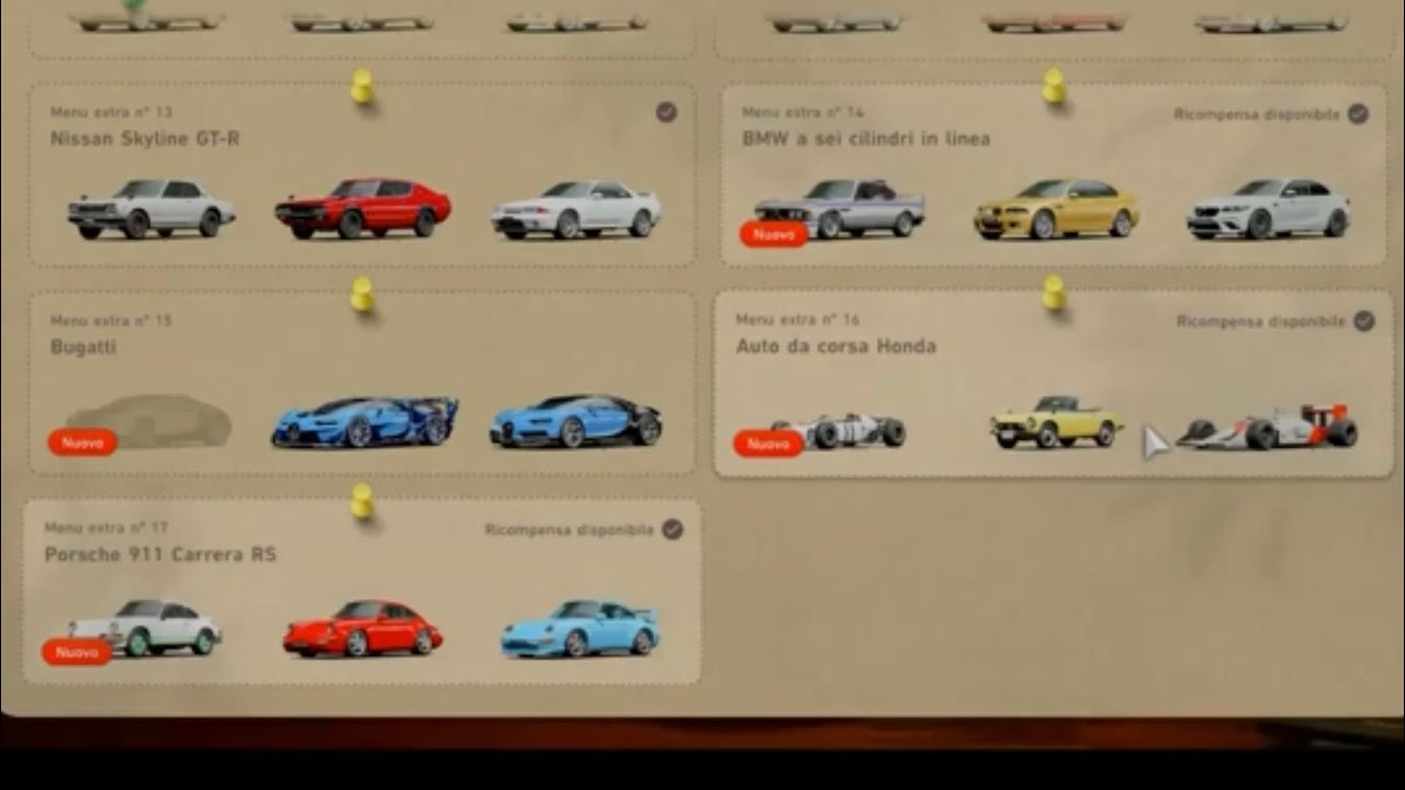 GT7 - Cafè menù extra n.16 e n.17