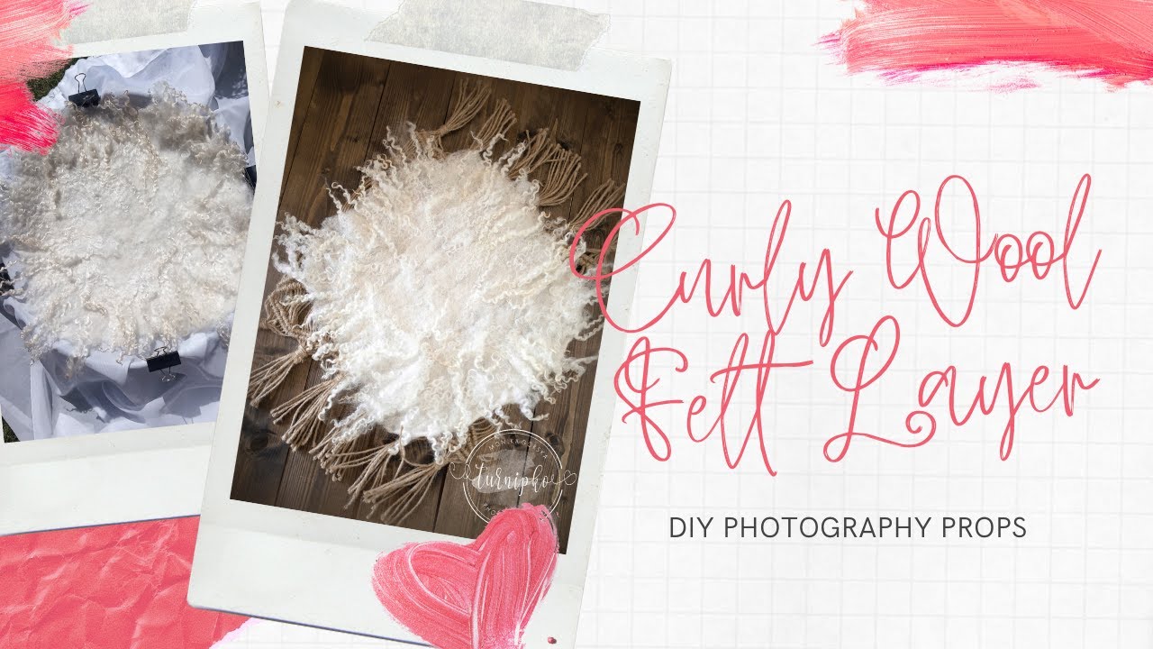 DIY Newborn Photo Prop, Hand Felted, Curly Wool Felt Layer, Blanket Basket Filler