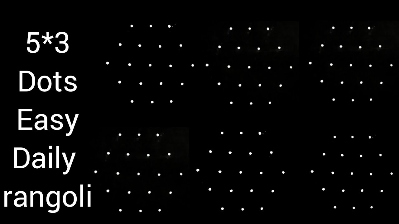 Daily simple muggulu | 5*3 dots easy daily rangoli | Friday kolam designs 