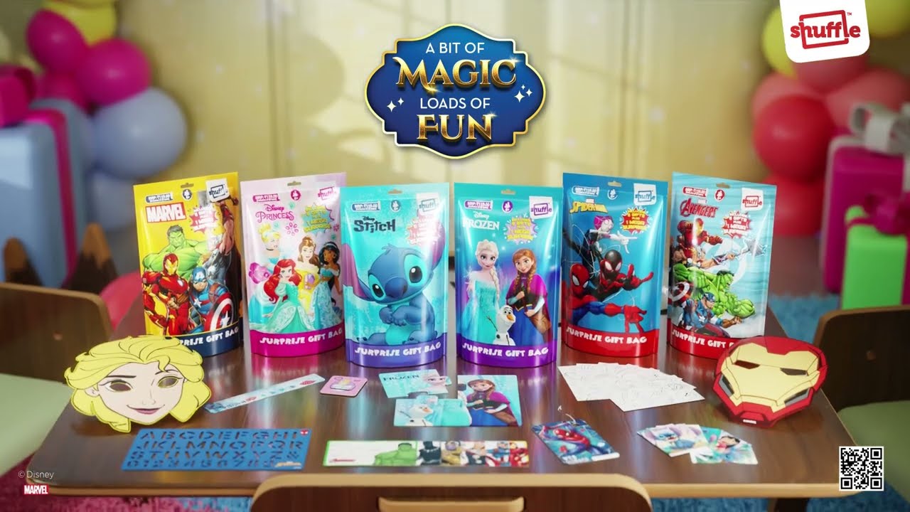 Make kids birthday parties extra magical with the Disney & Marvel Surprise Gift Bags by Shuffle! 🎉