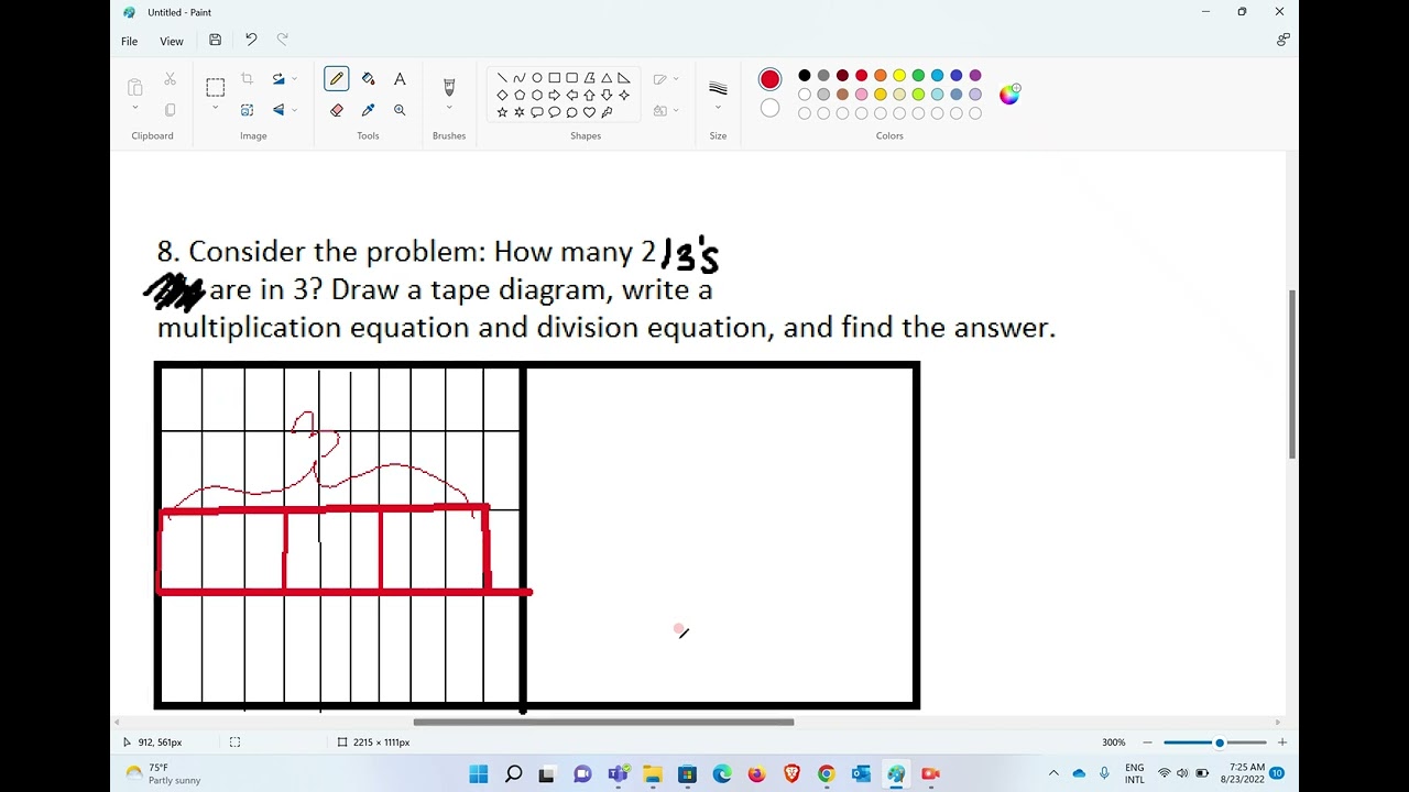 Tape Diagram for division with fractions