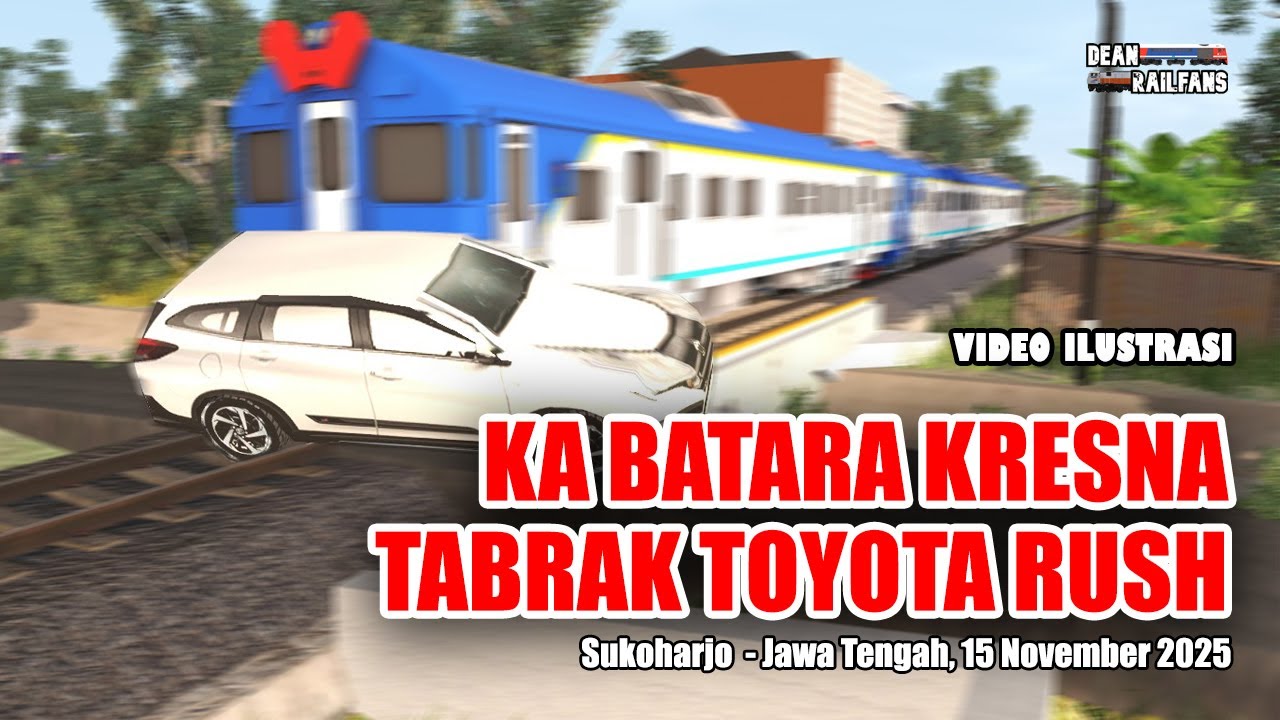 Kereta Api BATARA KRESNA TABRAK Mobil TOYOTA RUSH di Sukoharjo | Train Simulator
