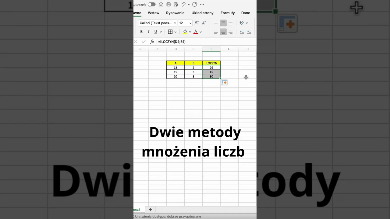Dwie metody mnożenia liczb - iloczyn 