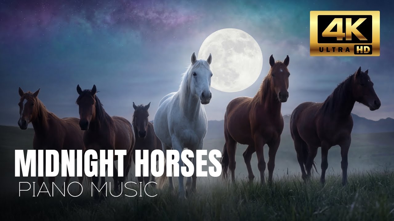 Moonlit Horses 🌙🐎 | Relaxing Music for Sleep & Calm 😴✨| 4K
