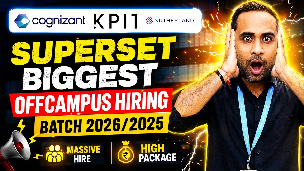 Крупнейший найм KPIT, Cognizant и Superset | BTech/BSC/BCA | Выпуск 2026 и 2025 годов