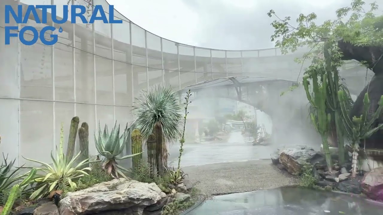 High Pressure Misting System for Outdoor Cooling and Landscaping in Open Space Malls