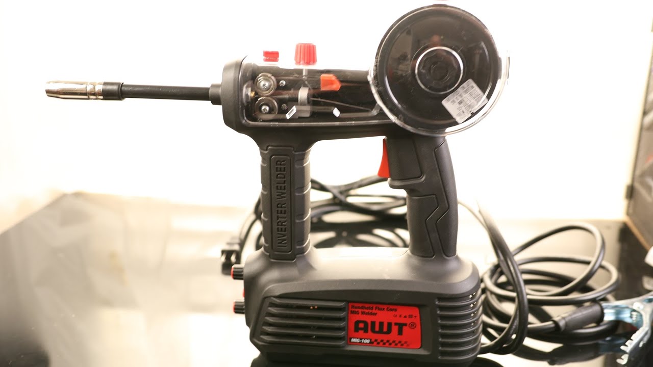 AWT 100A Handheld MIG Welder Machine,110V Flux Core MIG Welder Machine,Portable Gasless MIG Welding