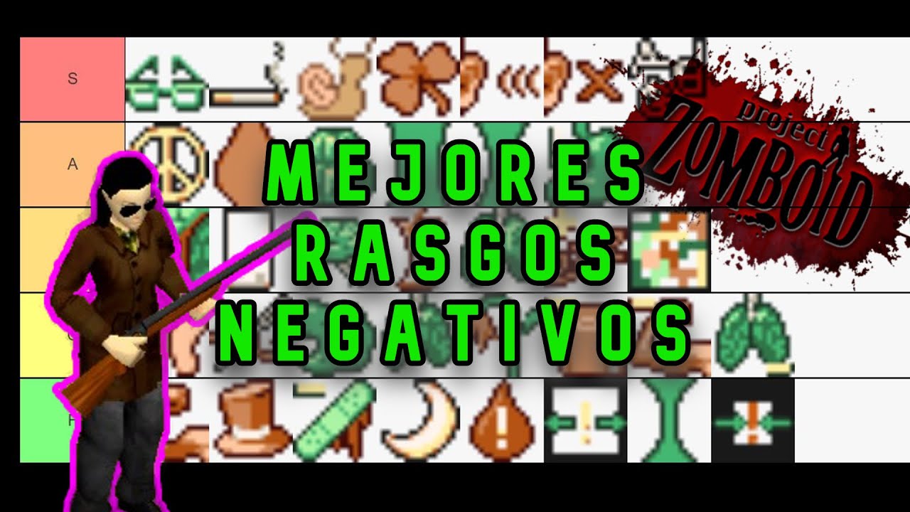 MEJORES RASGOS NEGATIVOS │ PROJECT ZOMBOID  │ TIER LIST │(negative traits)