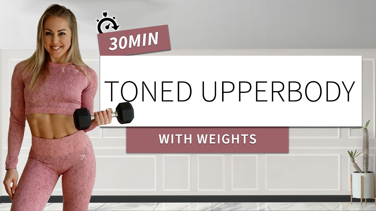 Toned upper body workout - with weights - no repeat - toned arms, back and chest - dumbbell workout