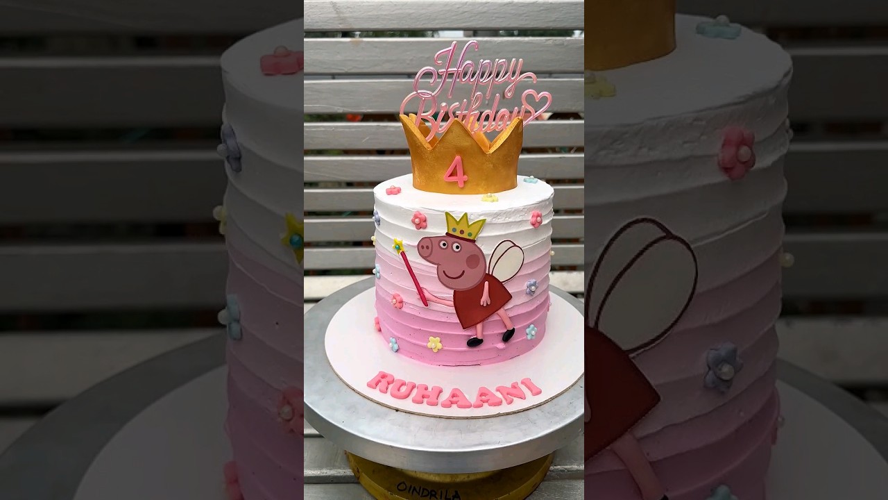 Peppa Pig Birthday Cake Design by Masterchef Oindrila Bala #birthdaycakeforkids #cakereels