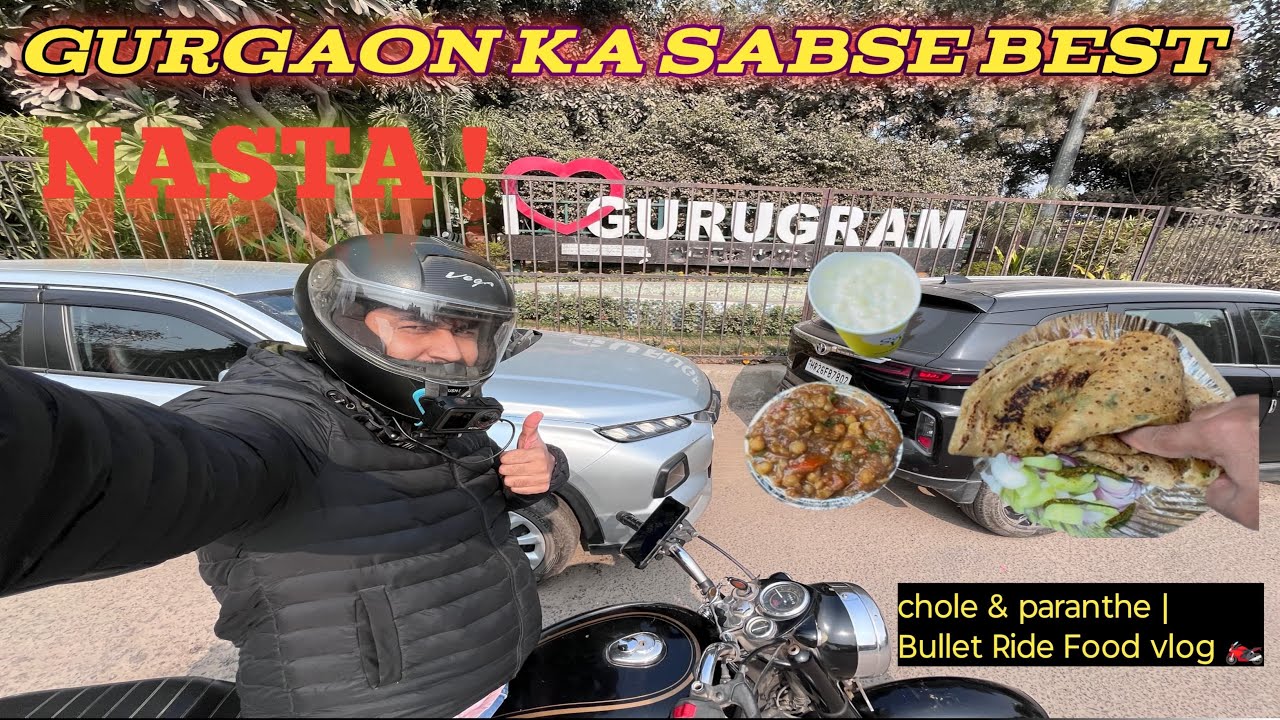 Palam Vihar ke Mashhoor Chole Paranthe 🥘 | Bullet Pe Morning Ride | Gurgaon Street Food 