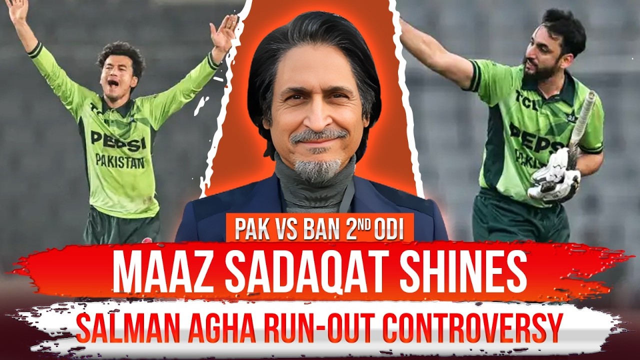 Maaz Sadaqat Shines | Salman Agha Run-Out Controversy | Pak vs Ban 2nd ODI | Ramiz Speaks