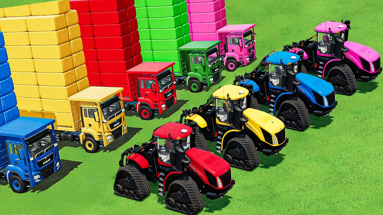 GIANT TRACTOR OF COLORS! CHALLENGER Tractors & MAN Loader Truck! GRASS BALING, LOAD! FS22