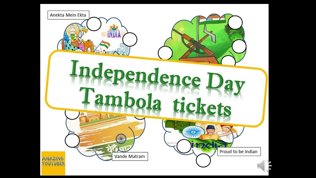 2019 Independence day Tambola tickets for kitty party // independence theme party