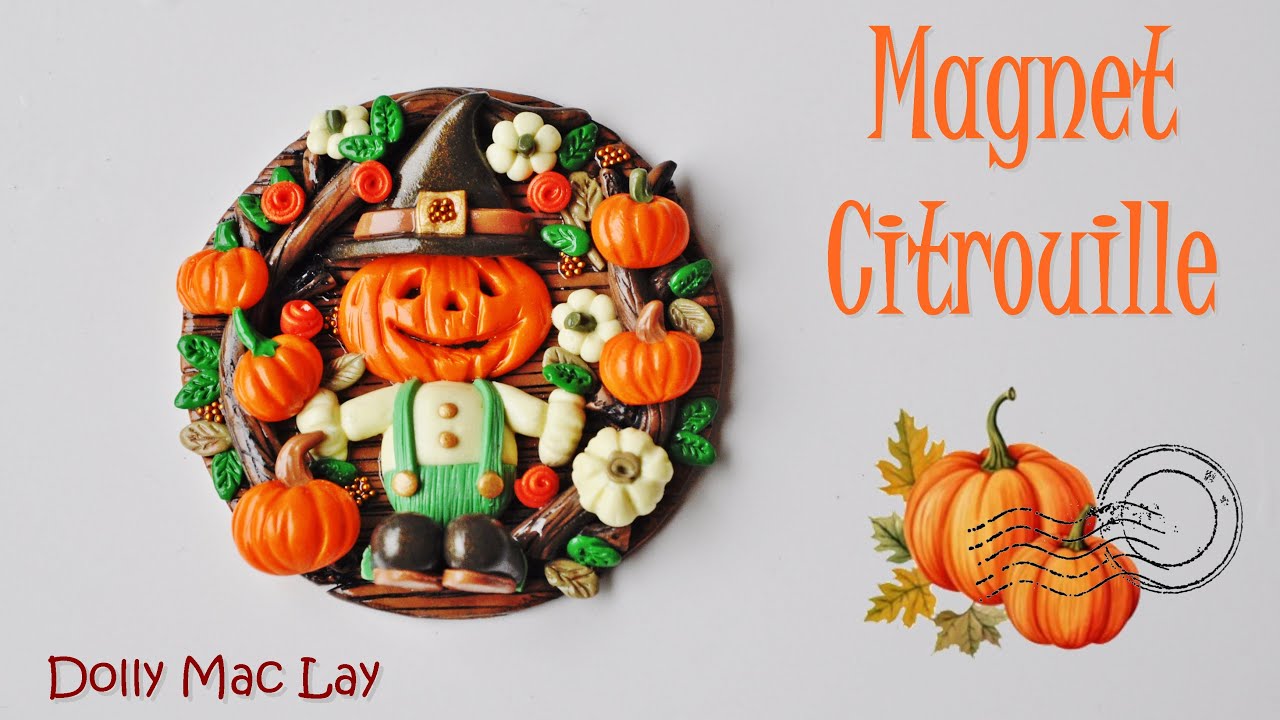 Tutoriel Fimo Magnet Citrouille / Polymer Clay Tutorial Pumpkin