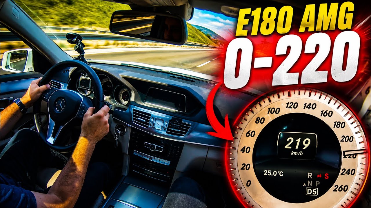 0-220 | Mercedes Benz E180 AMG 156hp Top Speed Acceleration