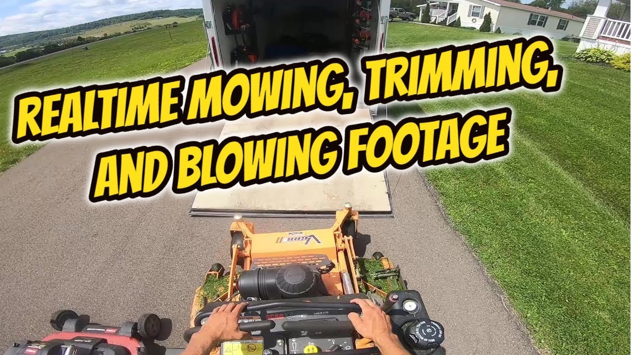 Lawn Care POV | Realtime Mowing, trimming, and blowing | Scag Vride 2, SRM225, PB 8010