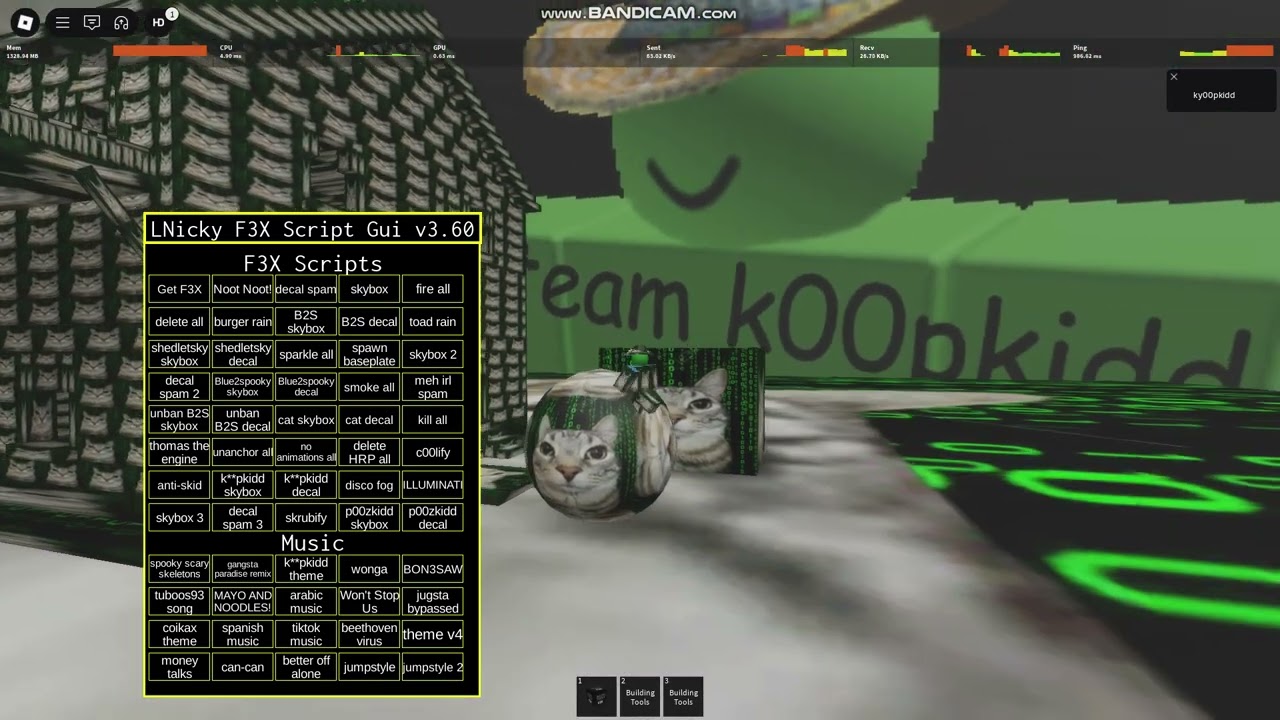 LNicky F3X Script Gui v3 60 gui showcase creds to Lnicky
