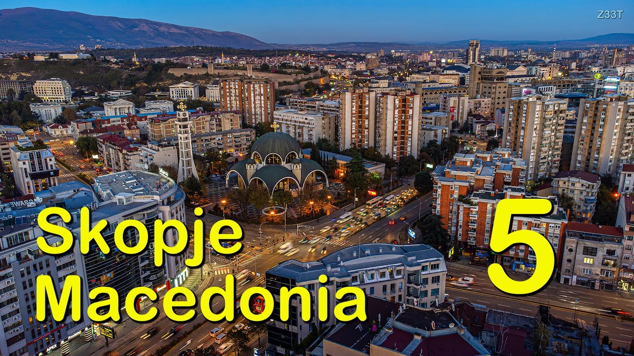 Skopje - Macedonia (Evening footage from above) 5