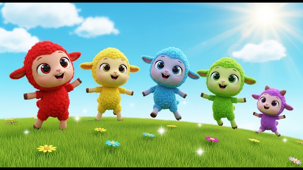 Five Little Lambs Jump Jump Jump | Active Counting Song & Animal Rhymes