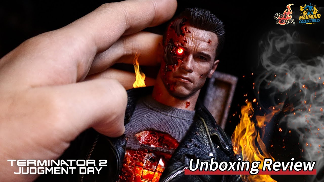 Обзор распаковки фигурки Hot Toys T-800 Терминатор 2 — Судный день (поврежденный в бою 2.0).