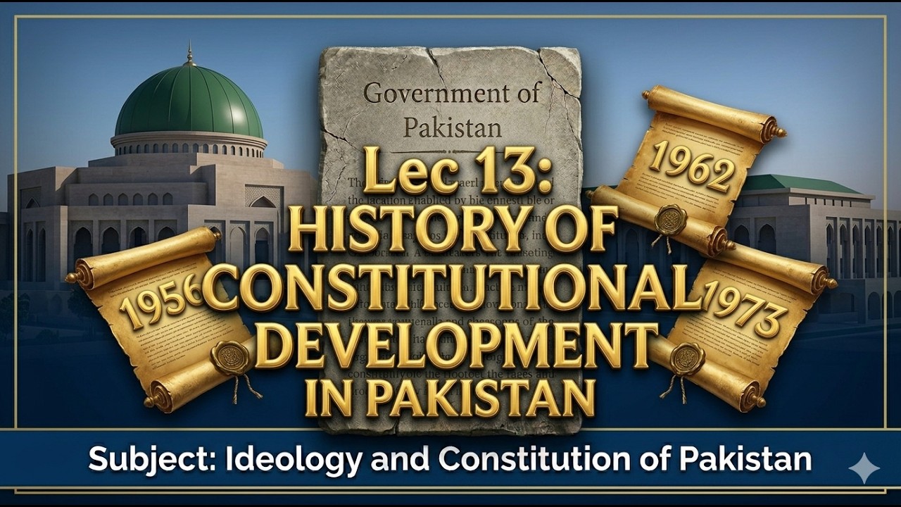 Lec 13: History of Constitutional Developments in Pakistan| Ideology and Constitution