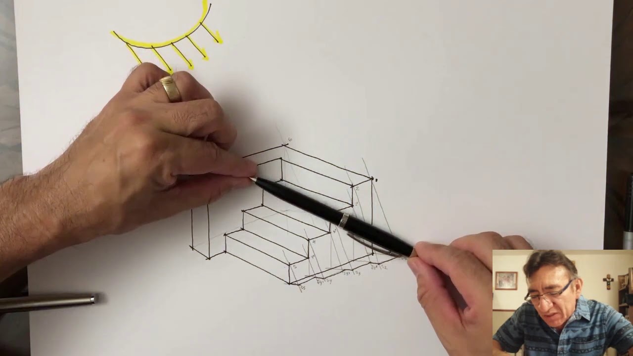 Sombras en Proyección Axonométrica. Ejercicio 2: Escalones